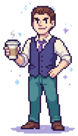 Pixel business owner character